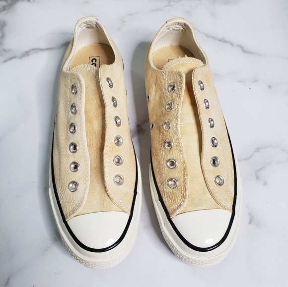 Converse Laceless Slip On Low Top Sneakers Size 8 Yellow - Picture 2 of 8